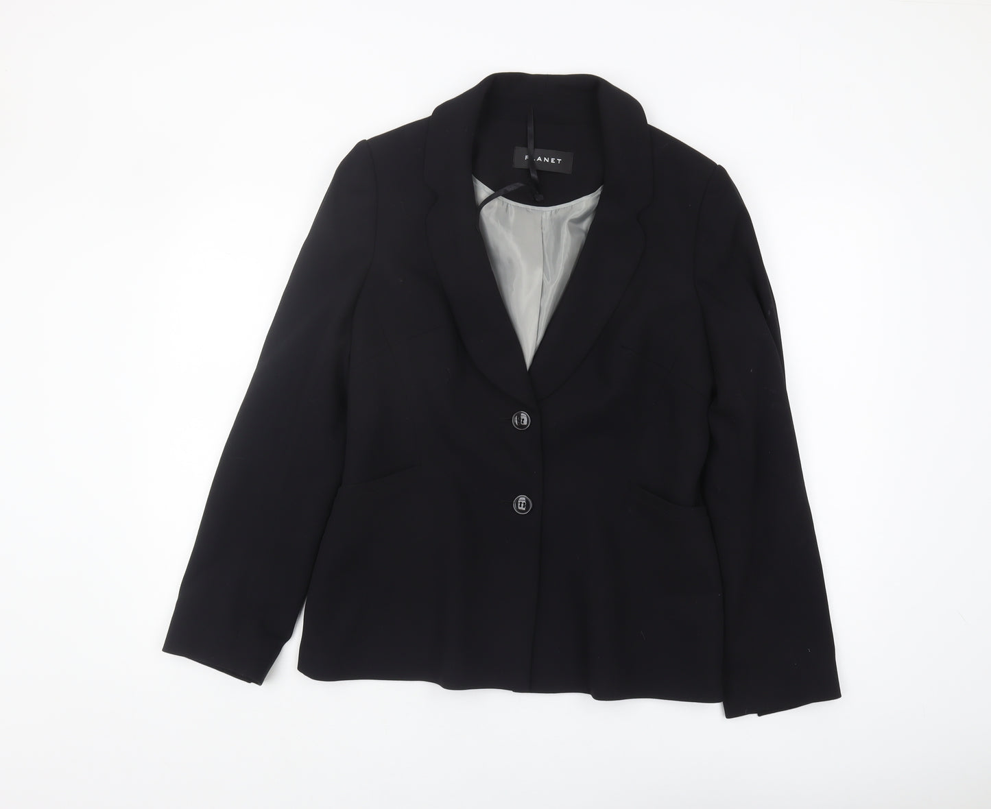 Planet Women's Black Blazer Jacket Size 12 Notch Lapel