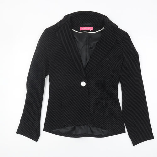 Apriori Women's Black Pinstripe Blazer Size 10