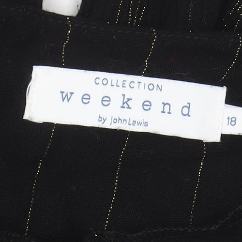 John Lewis Women's Black 3/4 Sleeve V-Neck Blouse