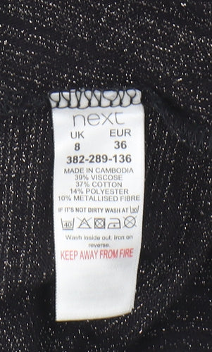 Next Women's Black Tank, Size 8, V-Neck Knit Top
