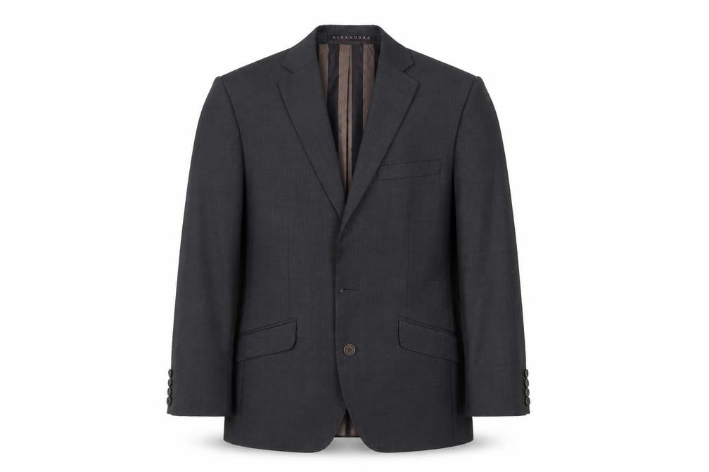 Front view of Alexandre Savile Row Men's Grey Blazer, 36 Regular Wool
