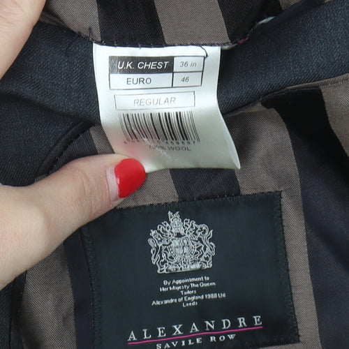 Alexandre Savile Row Men's Grey Blazer, 36 Regular Wool