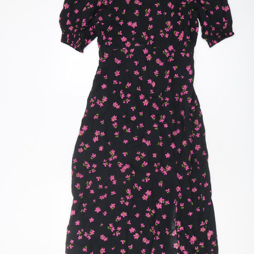 John Lewis Women's Black Floral Midi Dress