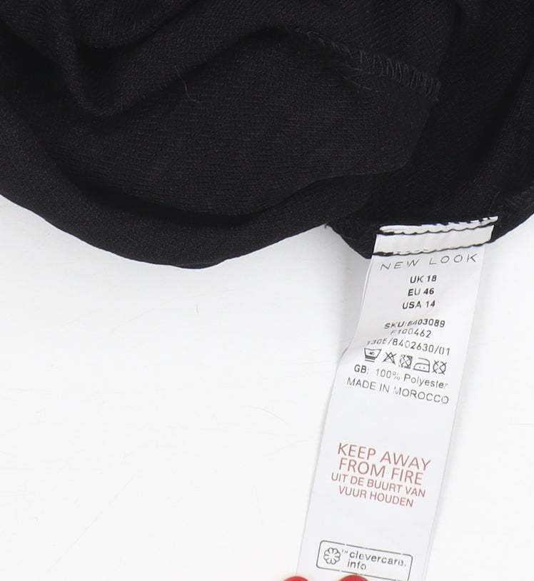 New Look Women's Black Jumpsuit Size 18, Sleeveless Wide-Leg