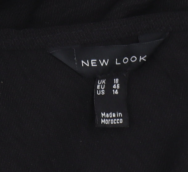 New Look Women's Black Jumpsuit Size 18, Sleeveless Wide-Leg