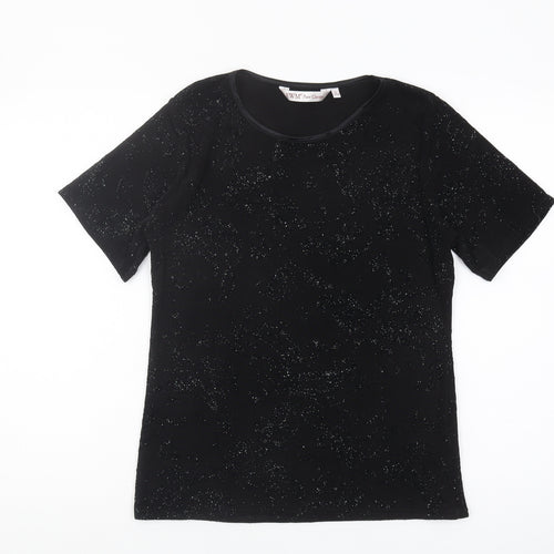 EWM Women's Black Glitter T-Shirt Size 10