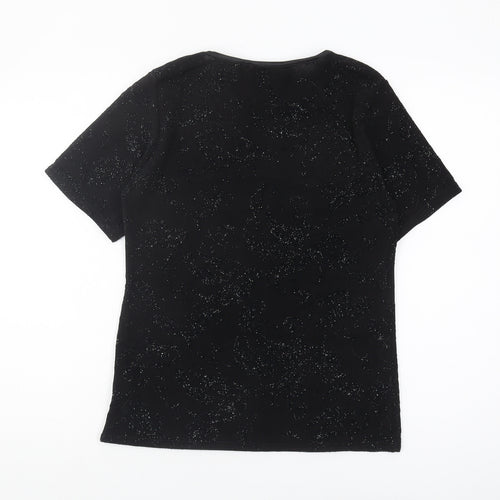 EWM Women's Black Glitter T-Shirt Size 10