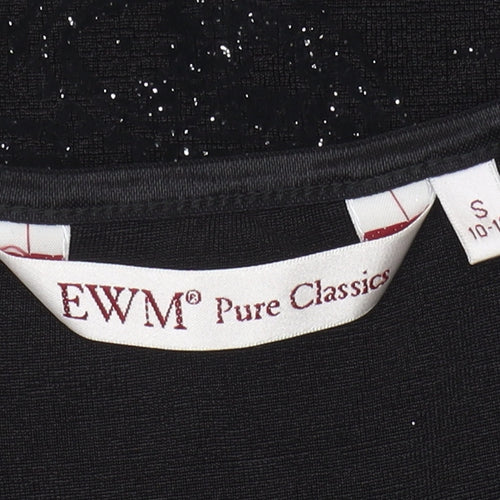EWM Women's Black Glitter T-Shirt Size 10