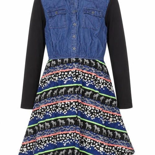 Blue Zoo Girls Animal Print Shirt Dress, Size 14, Casual Fun