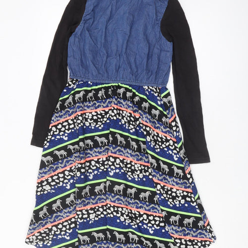 Blue Zoo Girls Animal Print Shirt Dress, Size 14, Casual Fun
