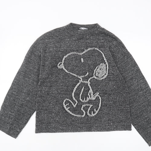 Zara Grey Knit Jumper, Women's M, Long Sleeve, Relaxed Fit