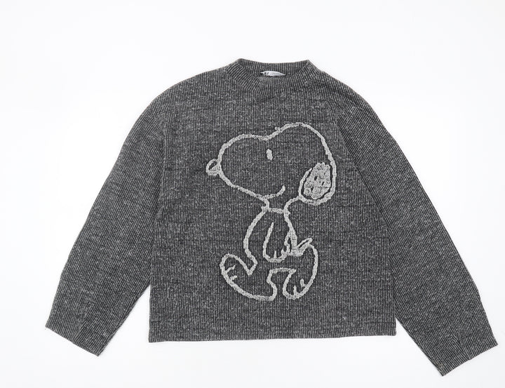 Zara Grey Knit Jumper, Women's M, Long Sleeve, Relaxed Fit