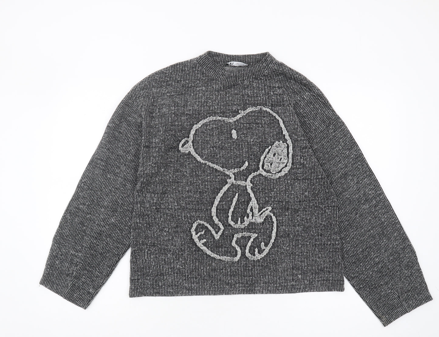 Zara Grey Knit Jumper, Women's M, Long Sleeve, Relaxed Fit