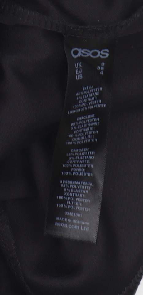 ASOS Women's Black Bodycon Dress UK Size 8