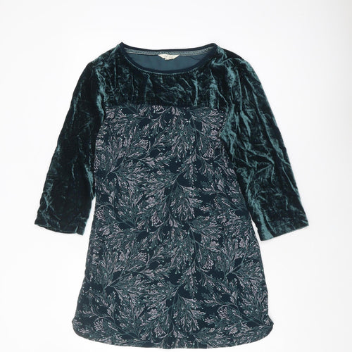 White Stuff Women’s Blue Tunic with Floral Pattern