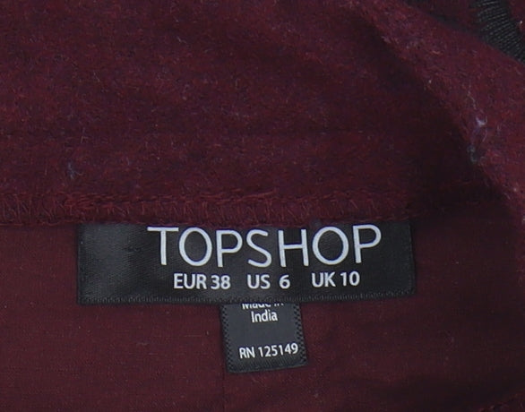 Topshop Women's Red Pencil Skirt Size 10