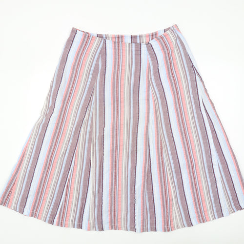 Cotton Traders Women's A-Line Striped Skirt Size 16