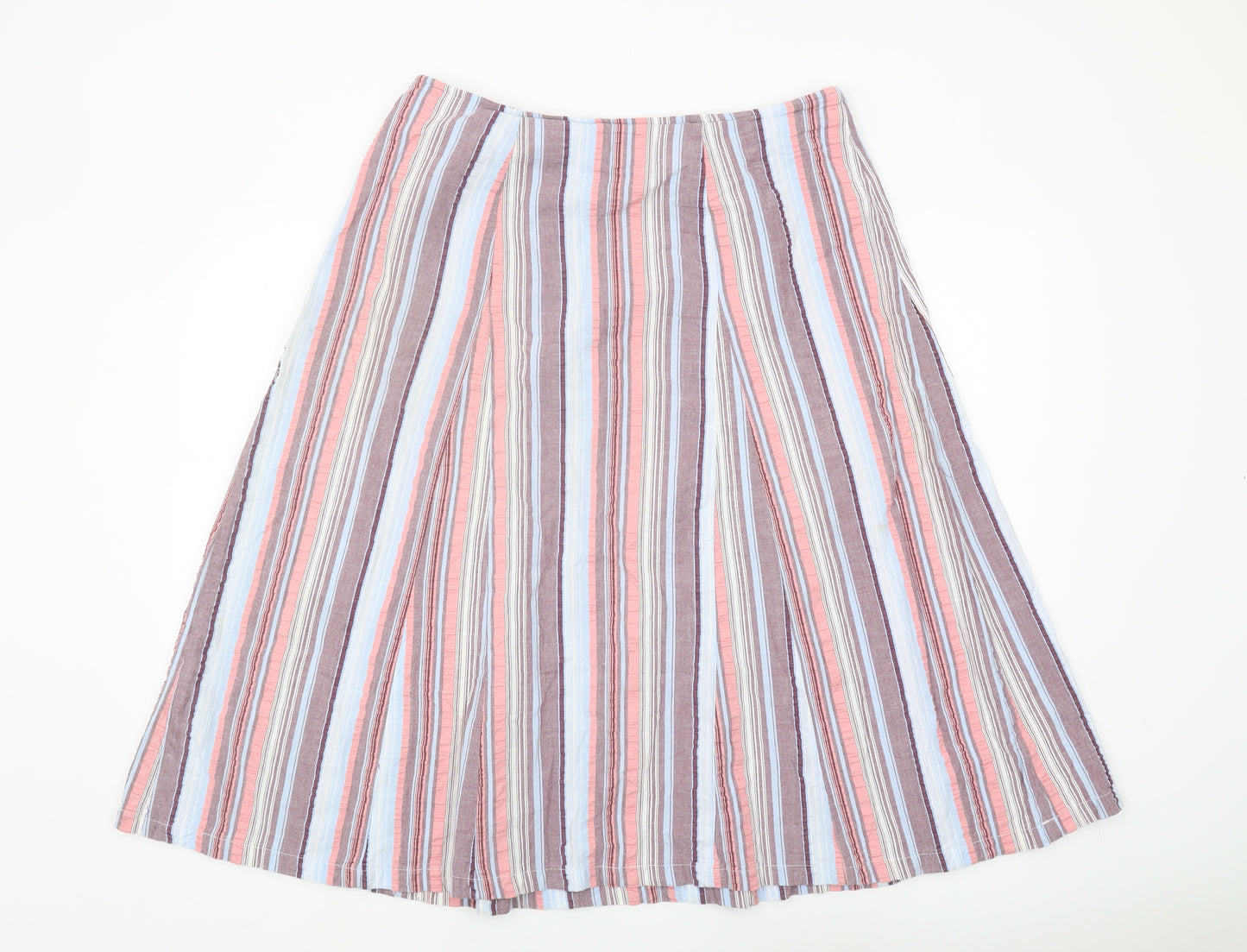 Cotton Traders Women's A-Line Striped Skirt Size 16