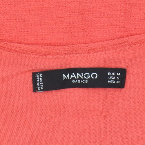 Mango Women's Red Sleeveless V-Neck Tank Top