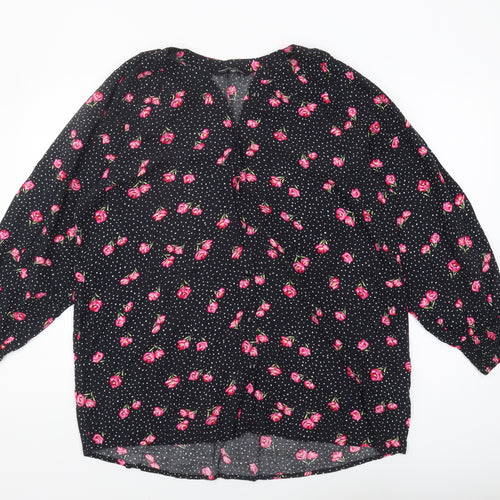 Capsule Women's Black Floral Blouse, Size 16