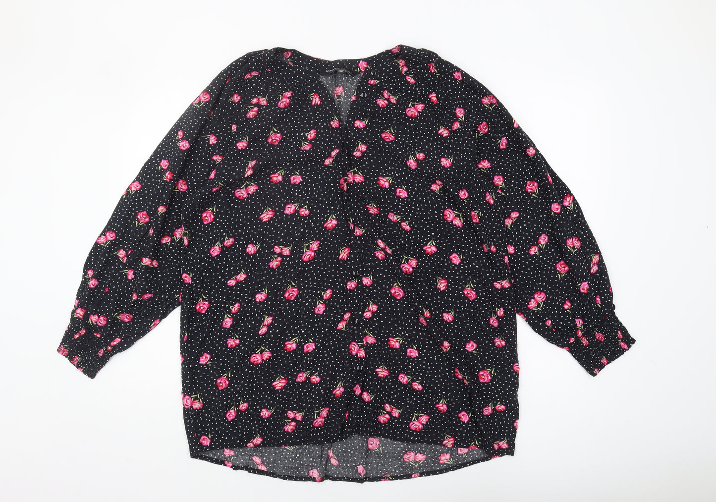 Capsule Women's Black Floral Blouse, Size 16