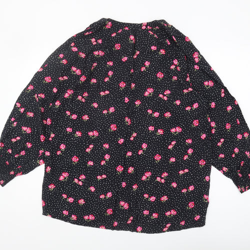 Capsule Women's Black Floral Blouse, Size 16