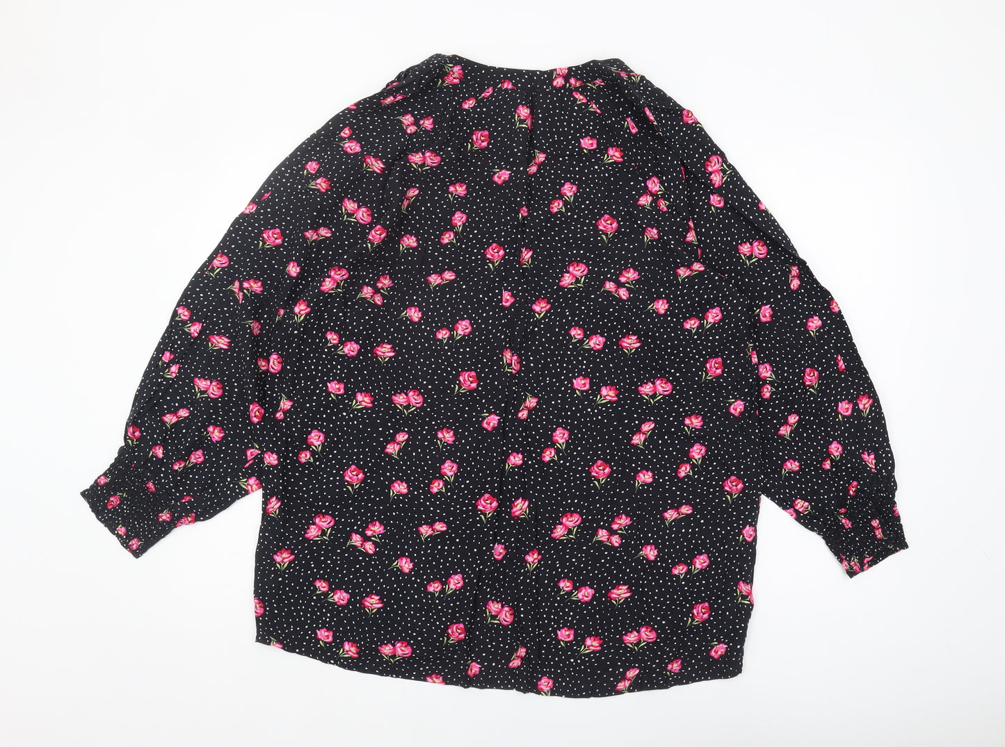 Capsule Women's Black Floral Blouse, Size 16
