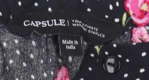 Capsule Women's Black Floral Blouse, Size 16