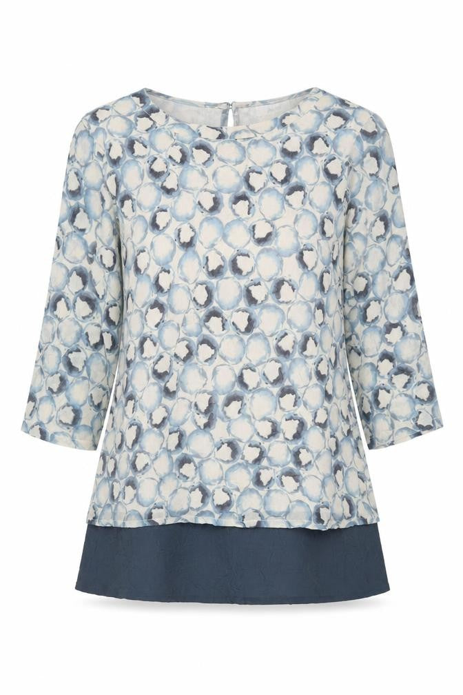 Front view of Adini Women's Multicoloured Blouse, size S, 3/4 Sleeve