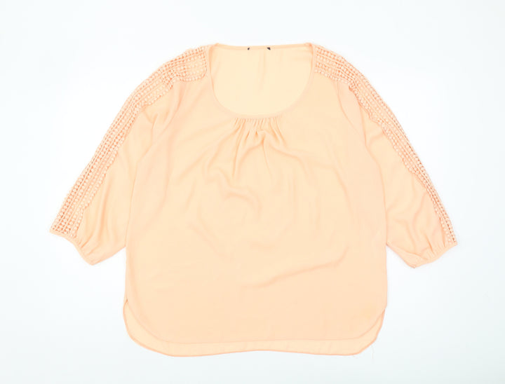 Wallis Beige 3/4 Sleeve Blouse, Size M, Women's Casual