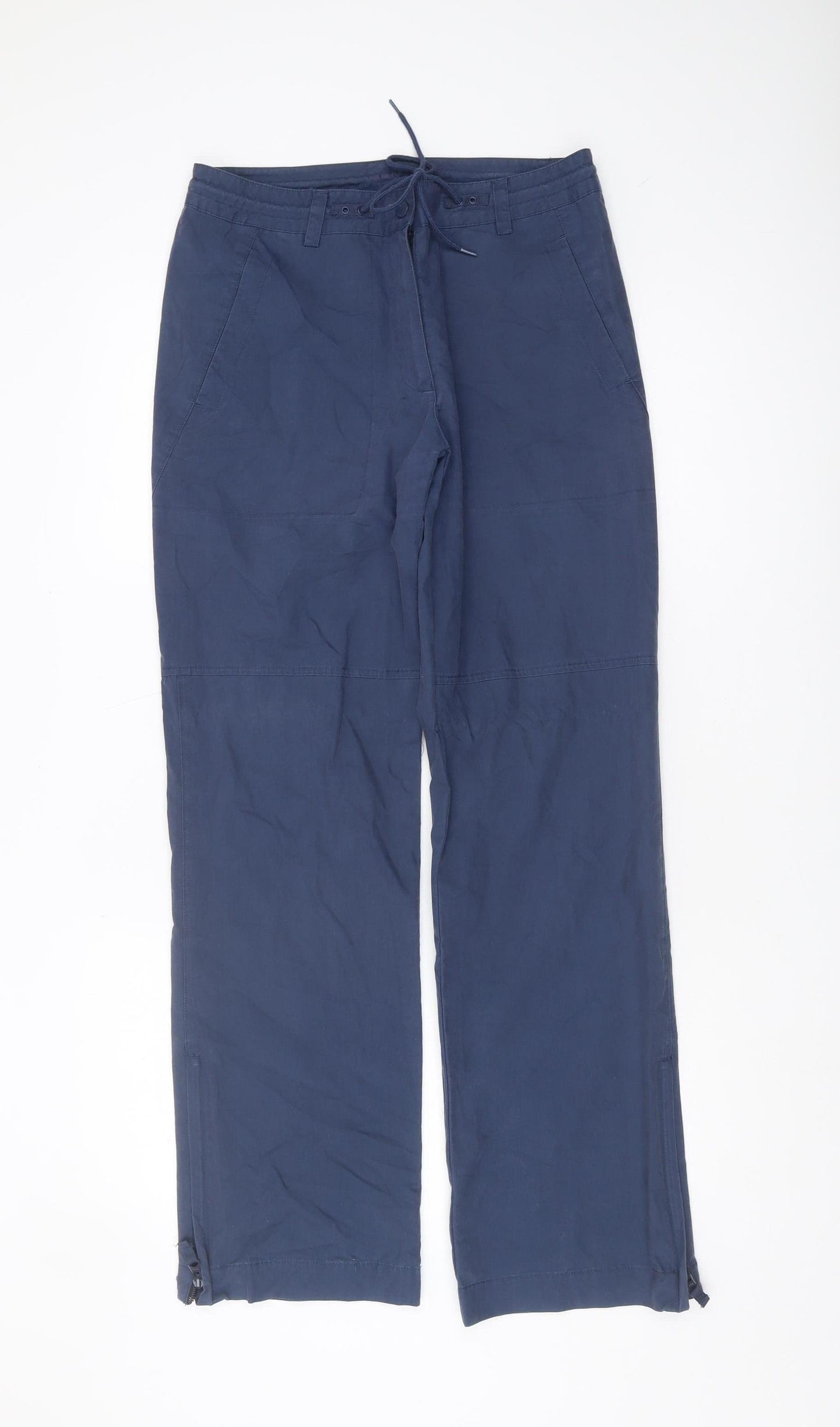 Next Women's Blue Cotton Trousers, Size 10, Regular