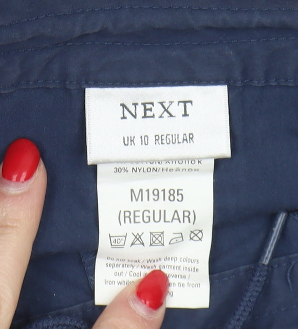 Next Women's Blue Cotton Trousers, Size 10, Regular