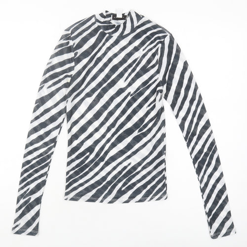 Topshop Women's Zebra Print Long Sleeve Top, Size 8