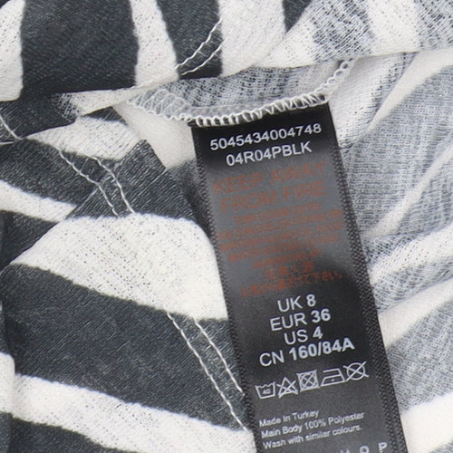 Topshop Women's Zebra Print Long Sleeve Top, Size 8