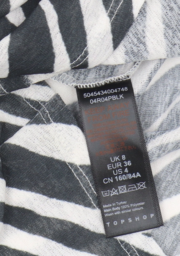 Topshop Women's Zebra Print Long Sleeve Top, Size 8