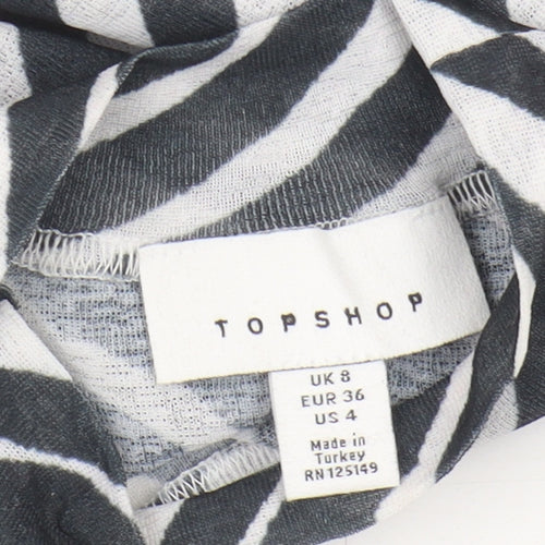 Topshop Women's Zebra Print Long Sleeve Top, Size 8