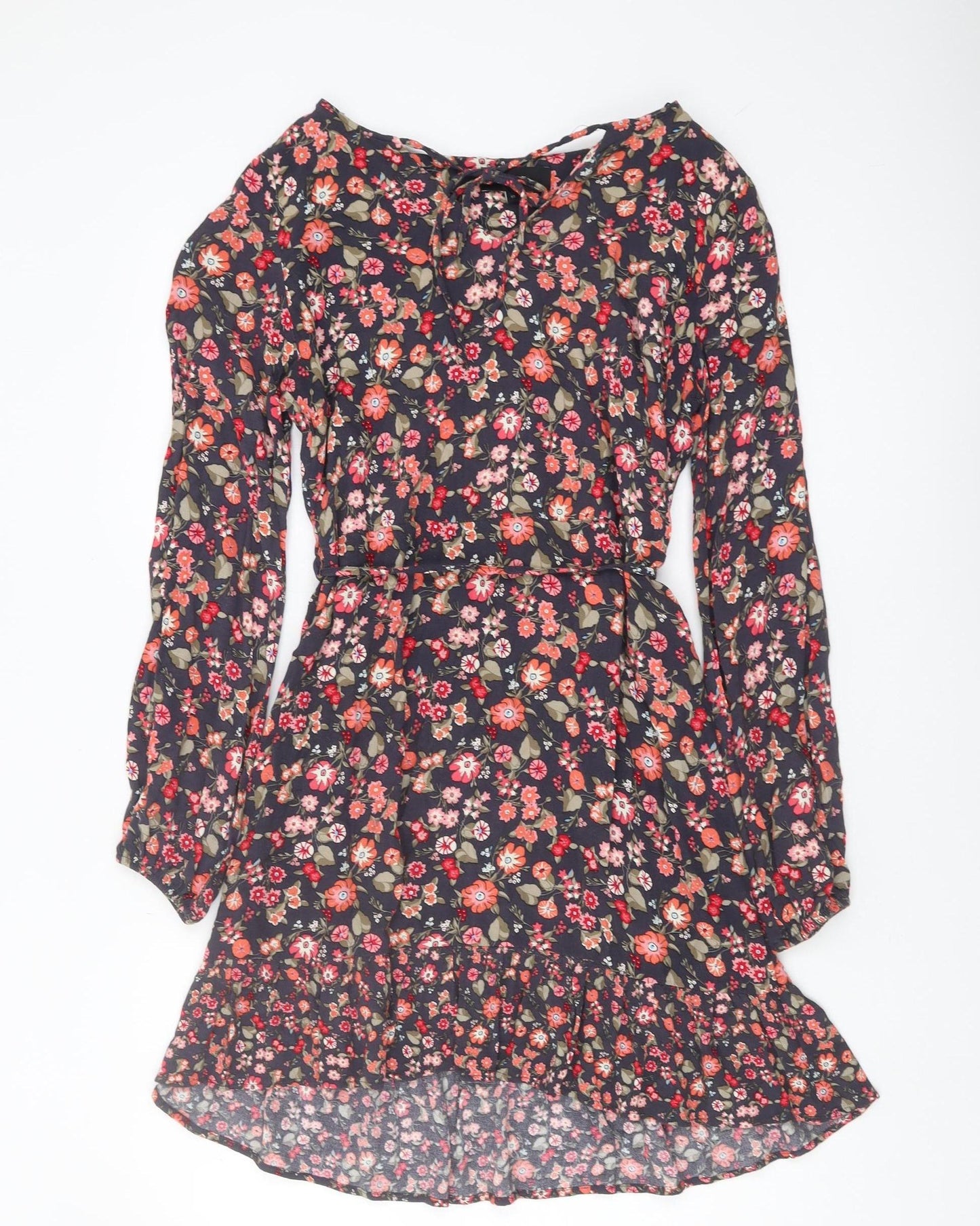 Next Women's Multicoloured A-Line Floral Dress Size 10