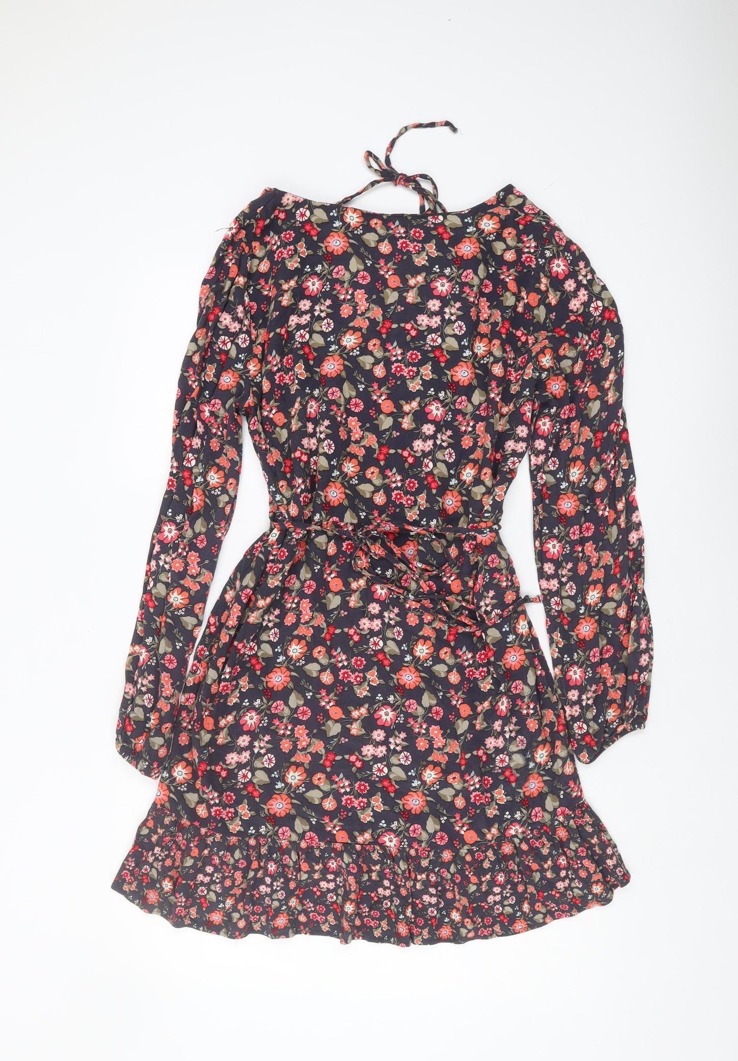 Next Women's Multicoloured A-Line Floral Dress Size 10