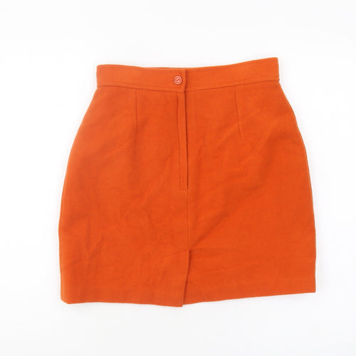 Simply Classic Women's Orange Wool Pencil Skirt 12