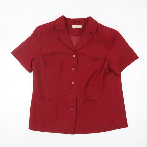 Daxon Women's Red Blazer 20 Short Sleeve