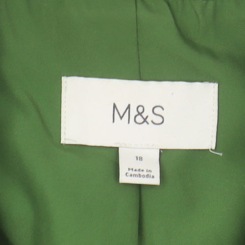 Marks and Spencer Women's Green Coat Size 18