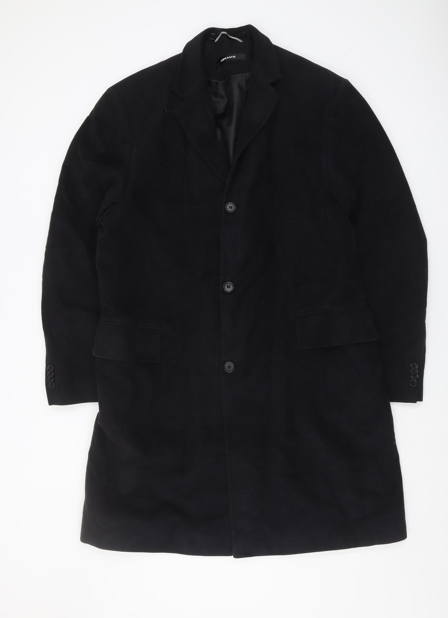 Abrams Men's Black Long Cotton Coat Size 50