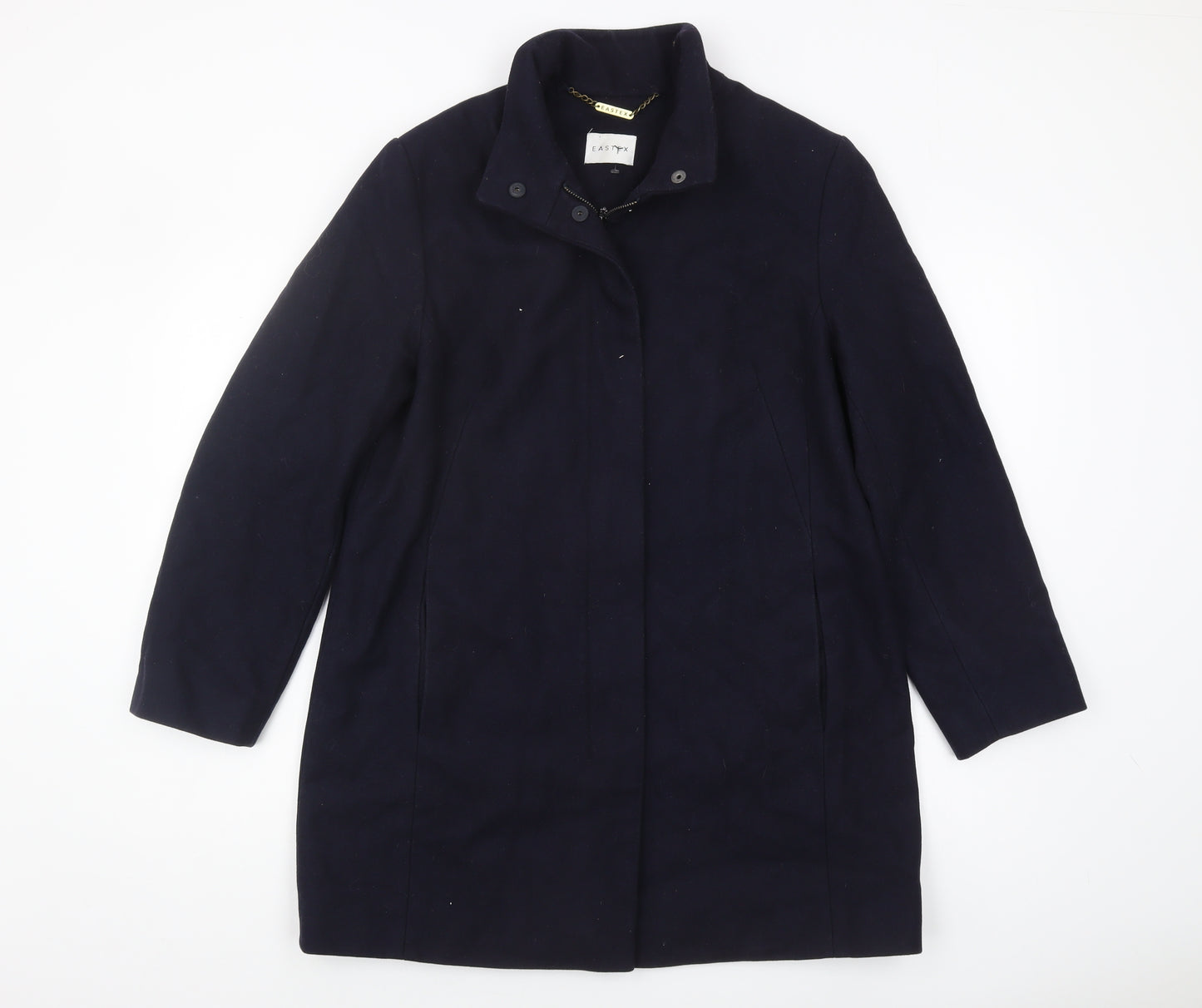 Eastex Women's Blue Mid-Length Wool Blend Coat