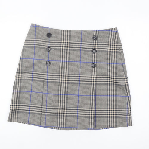 Marks and Spencer Women's Black Plaid Skirt Size 14
