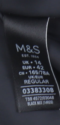 Marks and Spencer Women's Black Plaid Skirt Size 14