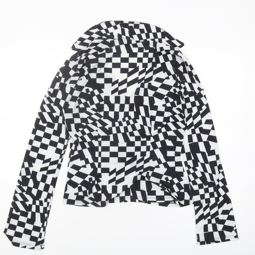River Island Women's V-Neck Geometric Blouse Size 10