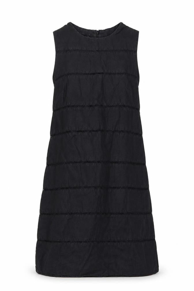 Front view of Hobbs Women's Black Sleeveless Textured Dress, size 10