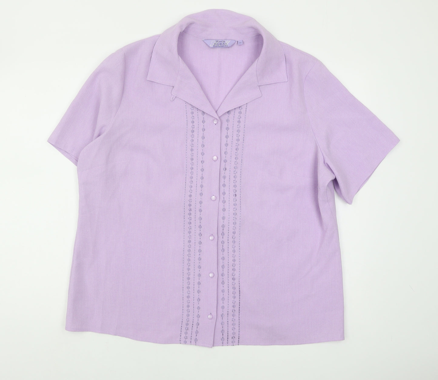 Honor Millburn Women's Purple Button-Up Shirt Size 20