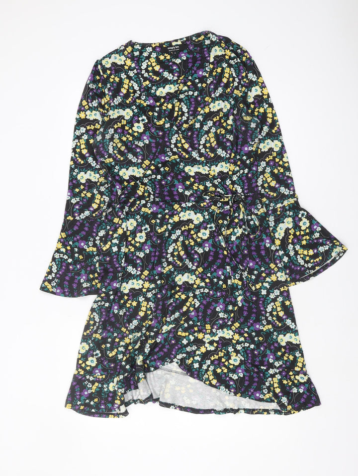 Simply Be Women's Multicoloured Floral Wrap Dress Size 12