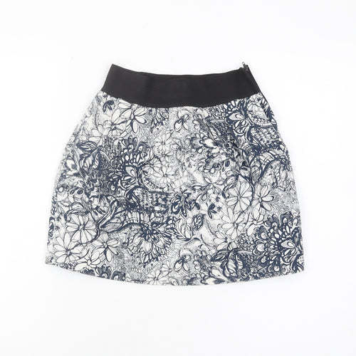 Zara Women's Floral Multicoloured Skirt Size 12
